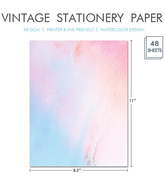 45-Piece Stationery Set With Watercolor Paper & Envelopes - Lined Letter Writing Kit With 20 Stickers