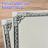 Certificate Paper, Silver Foil Certificate Paper for Printing, 50 Sheets Blank Certificate Paper with Silver Foil Border for Diploma, Achievement Awards, Recognition Documents, 8.5x11 inches