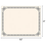 Certificate Paper, Silver Foil Certificate Paper for Printing, 50 Sheets Blank Certificate Paper with Silver Foil Border for Diploma, Achievement Awards, Recognition Documents, 8.5x11 inches