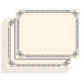 Certificate Paper, Silver Foil Certificate Paper for Printing, 50 Sheets Blank Certificate Paper with Silver Foil Border for Diploma, Achievement Awards, Recognition Documents, 8.5x11 inches