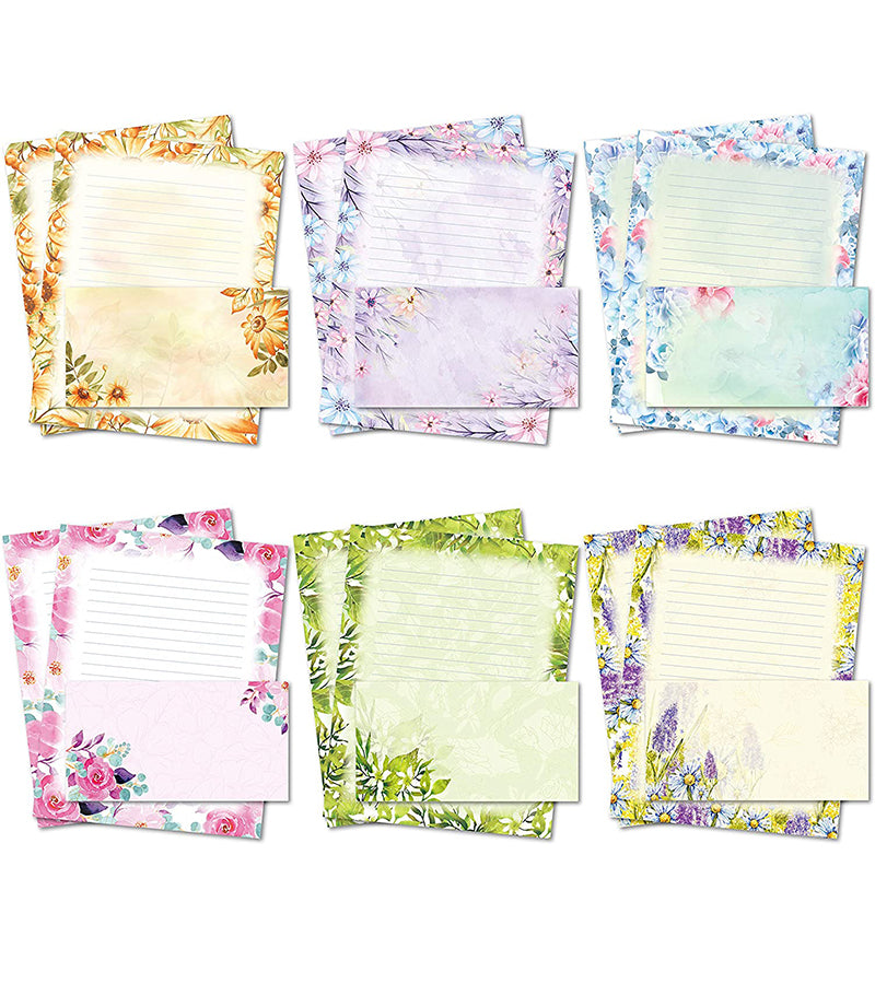 48 Pack Vintage Envelopes for Letters with 6 Decorative Old-Fashioned  Styles, Home Stationary Supplies (8.7