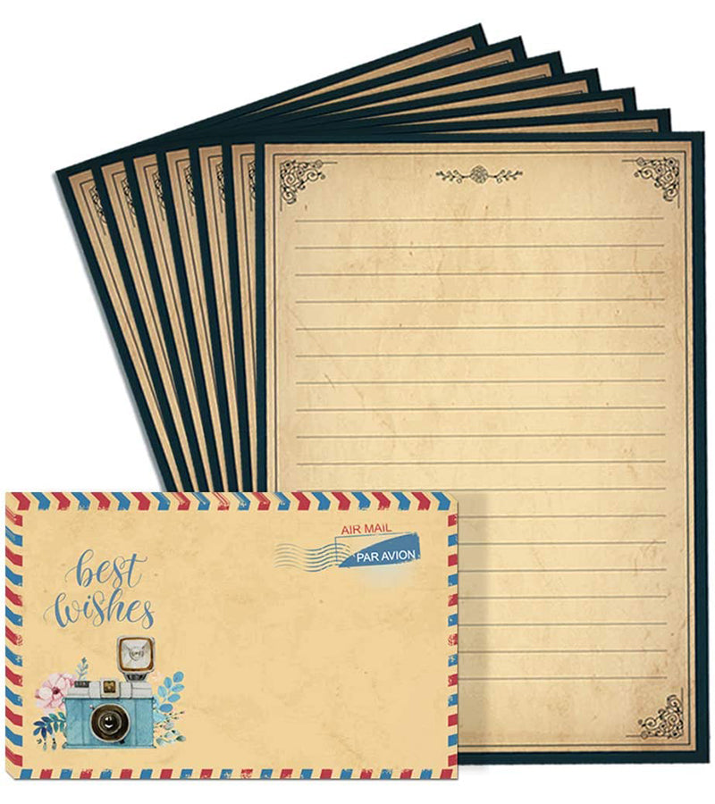 Lined Vintage Stationary Paper and Envelopes Set-48 Sheets + 24